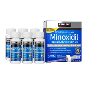 6x60ml = 360ml - Kirkland Hair Regrowth Treatment Extra Strength serum til mænd - 60ml